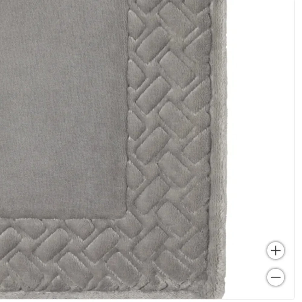 Paramount Ribbed Border Foam Bath Mat 24”x36” Gray